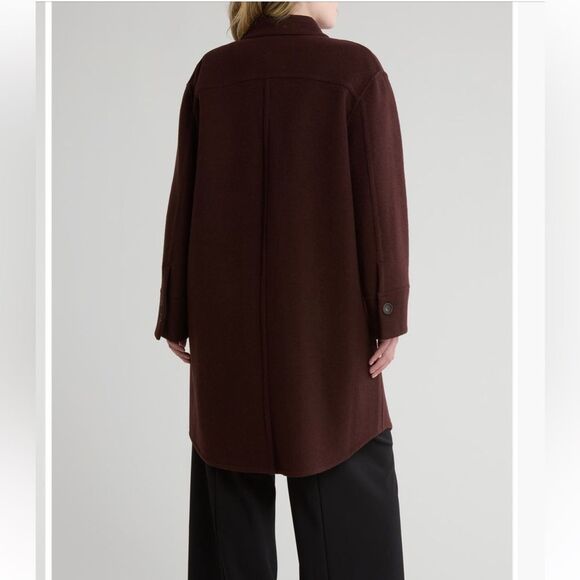 Vince Plus Double Pocket Wool Blend Coat in Hickory Size 1X - Picture 2 of 9